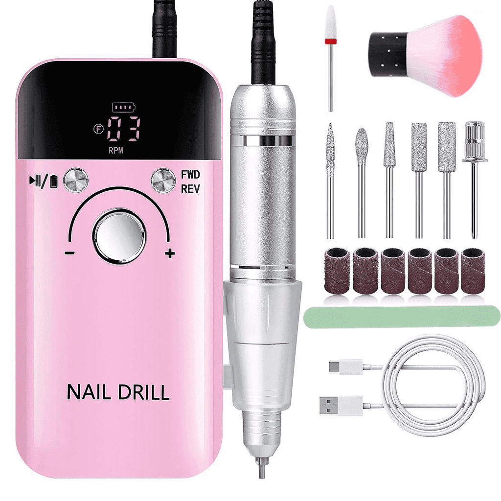 IDFINE Electric Nail Drill Professional 45000RPM, Rechargeable Nail Drill Kit Portable Electric Nail File for Acrylic Nails Gel Polishing Removing Nail Drill Machine for Manicure Salon Home