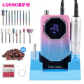 FETERVIC Professional Nail Drill Kit 45000 RPM, Rechargeable Electric Nail File , Cordless E-File Machine with LCD Display & 24 Drill Bits for Acrylic, Gel Nails & Cuticle Care
