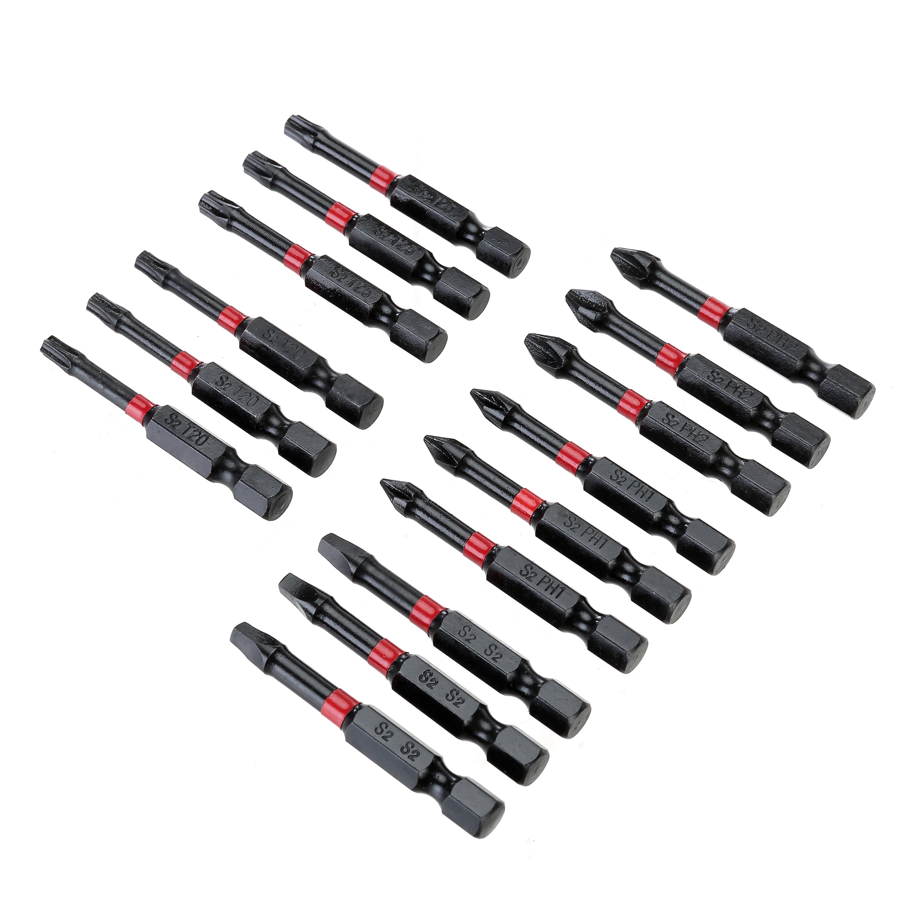 Hyper Tough 15 Piece 2 Impact Rated Screwdriver Bit Set