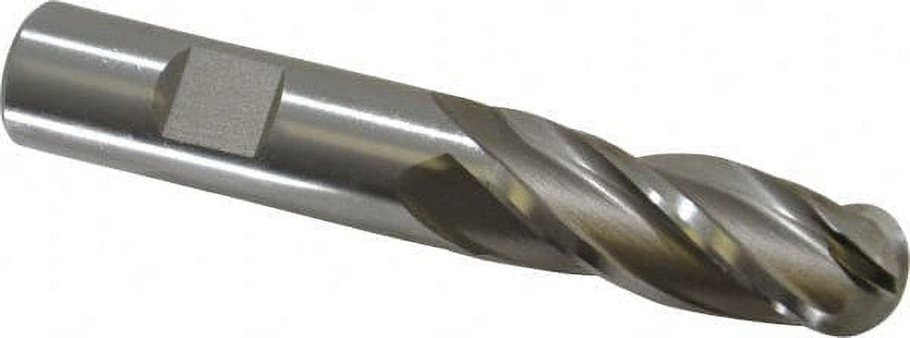 Hertel 5/8 Diam, 1-5/8 LOC, 4 Flute HSS Ball End Mill Uncoated, Single End, 3-3/4 OAL, 5/8 Shank Diam, Spiral Flute