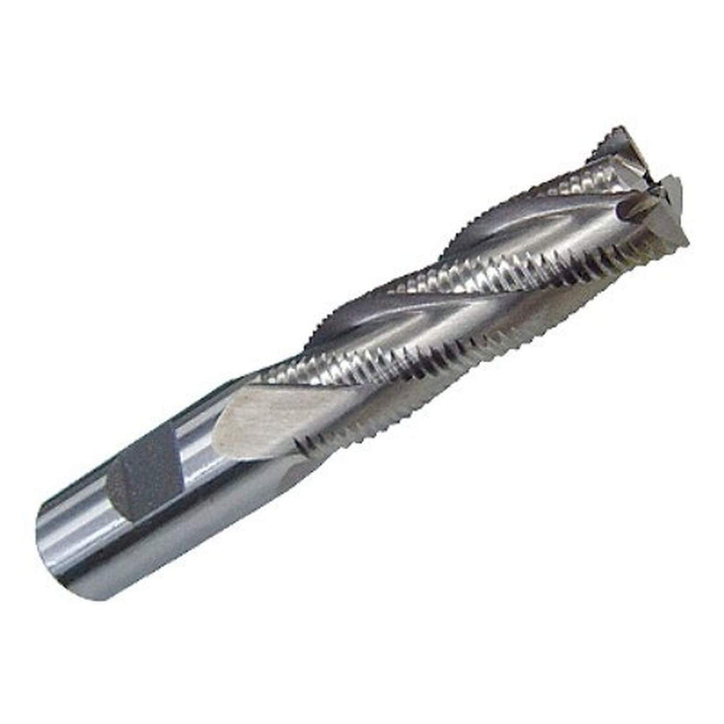HHIP Flute Cobalt Fine-Pitch Roughing End Mill, 1/4 x 3/8 x 1/4 Cutting Dia, 3/8 Shank, Cutting Length, OAL 4 Teeth