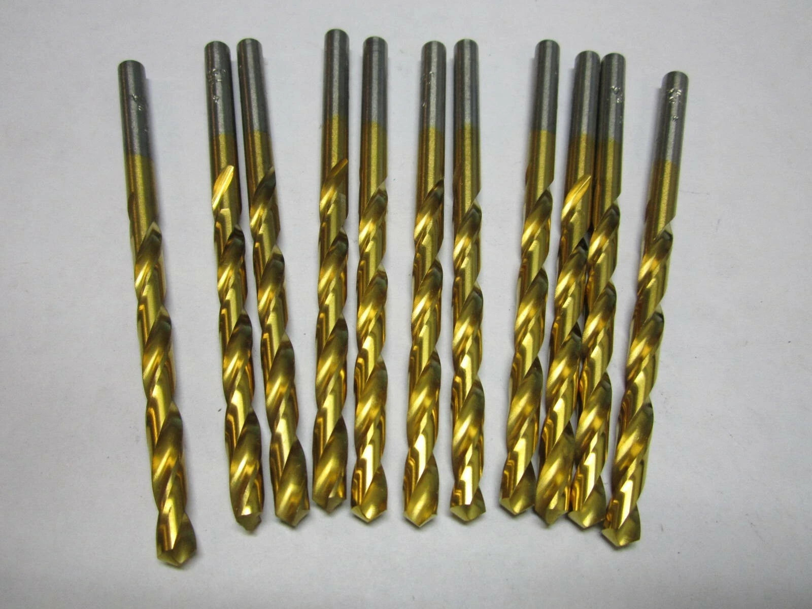 KLYNE - Lot Of 11 #4 High Speed Jobber Drill Bits, 118 Degree Tin Straight Spiral