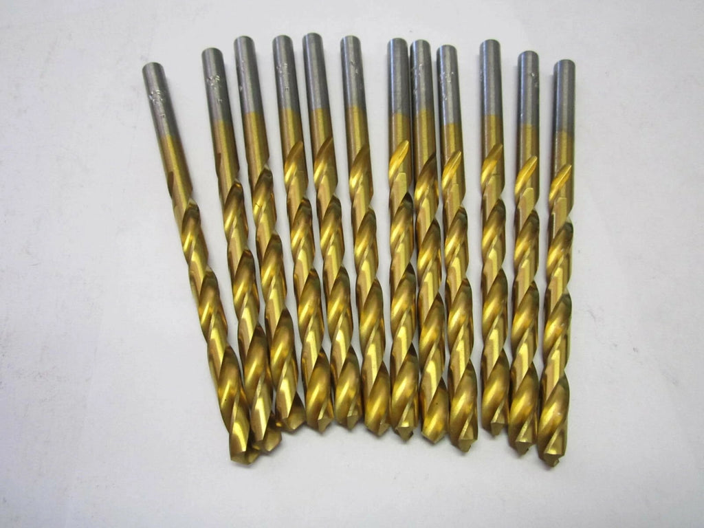 KLYNE - Lot Of 12 #4 High Speed Jobber Drill Bits, 118 Degree Tin Straight Spiral