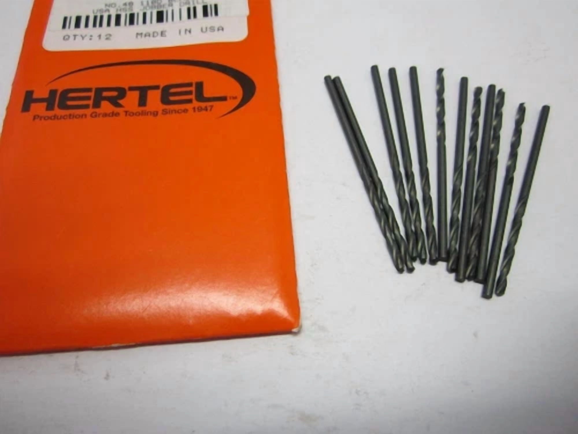 KLYNE - Lot Of 12 #48 High Speed Jobber Drill Bits, 118 Degree Oxide Straight Spiral