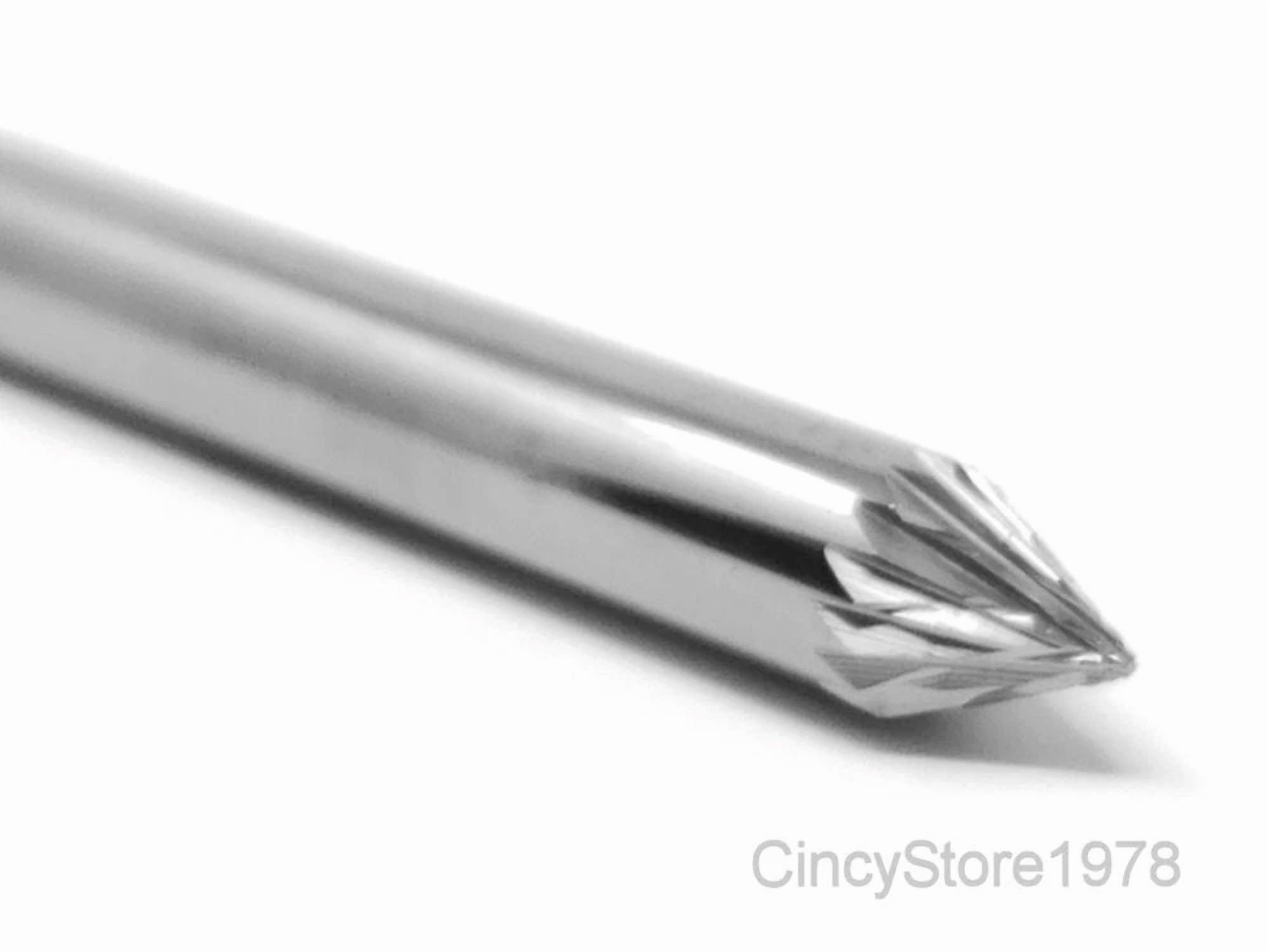 KLYNE - Sj1D Cone Shape Tungsten Carbide Burr Bur Cutting Tool Die Grinder Bit 1/4 New