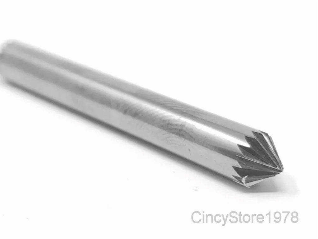 KLYNE - Sk1S Cone 90 Degree Carbide Burr Bur Tool Die Grinder Bit 1/4 Countersink