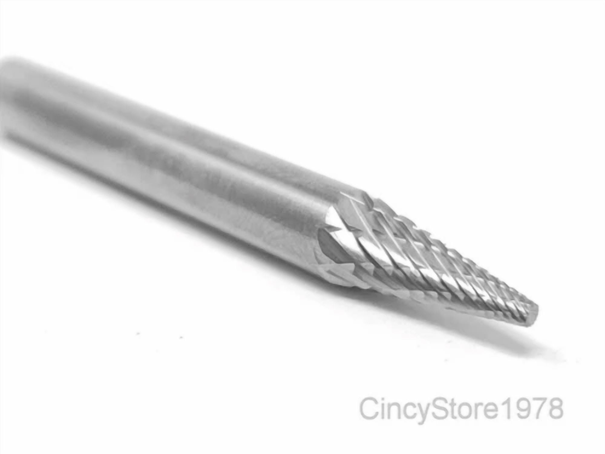 KLYNE - Sm1D Pointed Cone Shape Carbide Burr Bur Cutting Tool Die Grinder Bit 1/4 New
