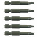 KLYNE - Square Bit Driver: 2 Inch - #2 Robertson (R2) - Quick-Change Shank (5 Bit Pack)