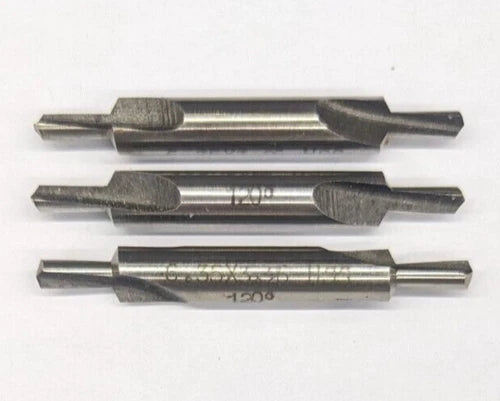 KLYNE - Three #30 Combined Drill & Countersink Hss 120° - Center Drill - For Pop Rivets