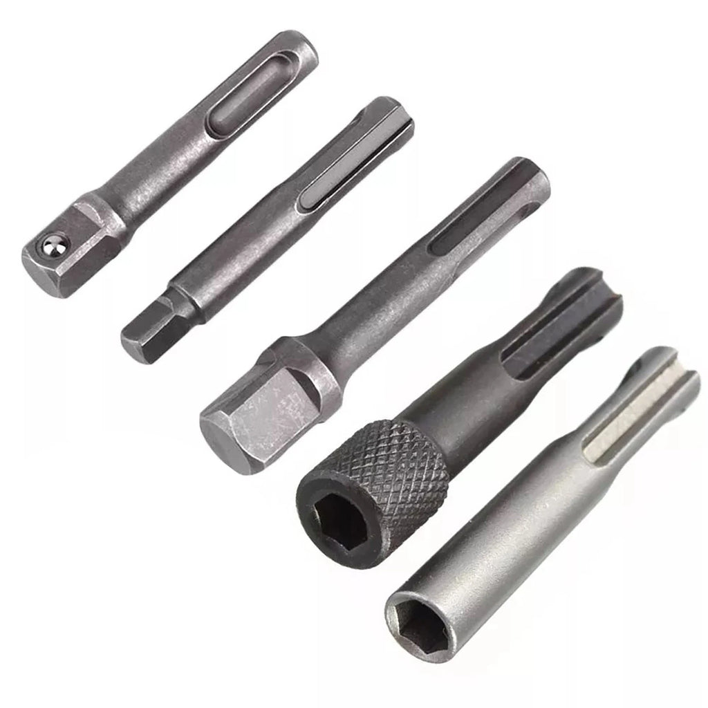 KNACK - 5Pcs/Set Sds Plus 1/4 Hex Socket Driver Tool Screwdriver Bit Chuck Adaptor Bar