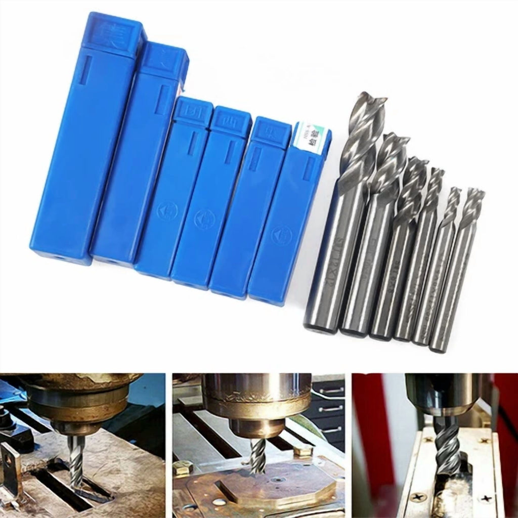 KNACK - 6 Hss Steel End Mill Cutter Shank Drill Bit 1/6 1/4 1/3 2/51/21/135