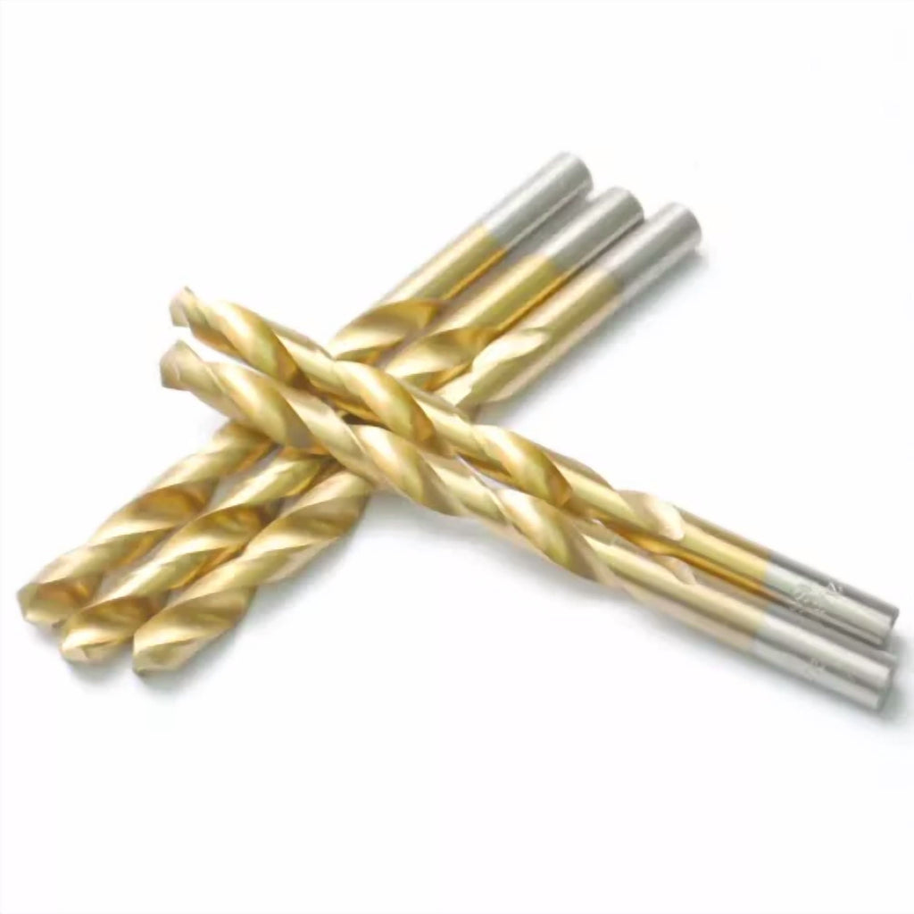 KNACK - Drillforce 5Pcs 27/64 Hss Metal Wood Titanium Drill Bits Set 3/8 Reduced Shank
