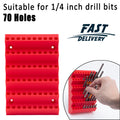 KNACK - New 70 Slots Hex Drill Bits Tool Holder Wall Mount Drill Bits Organizer Case Us