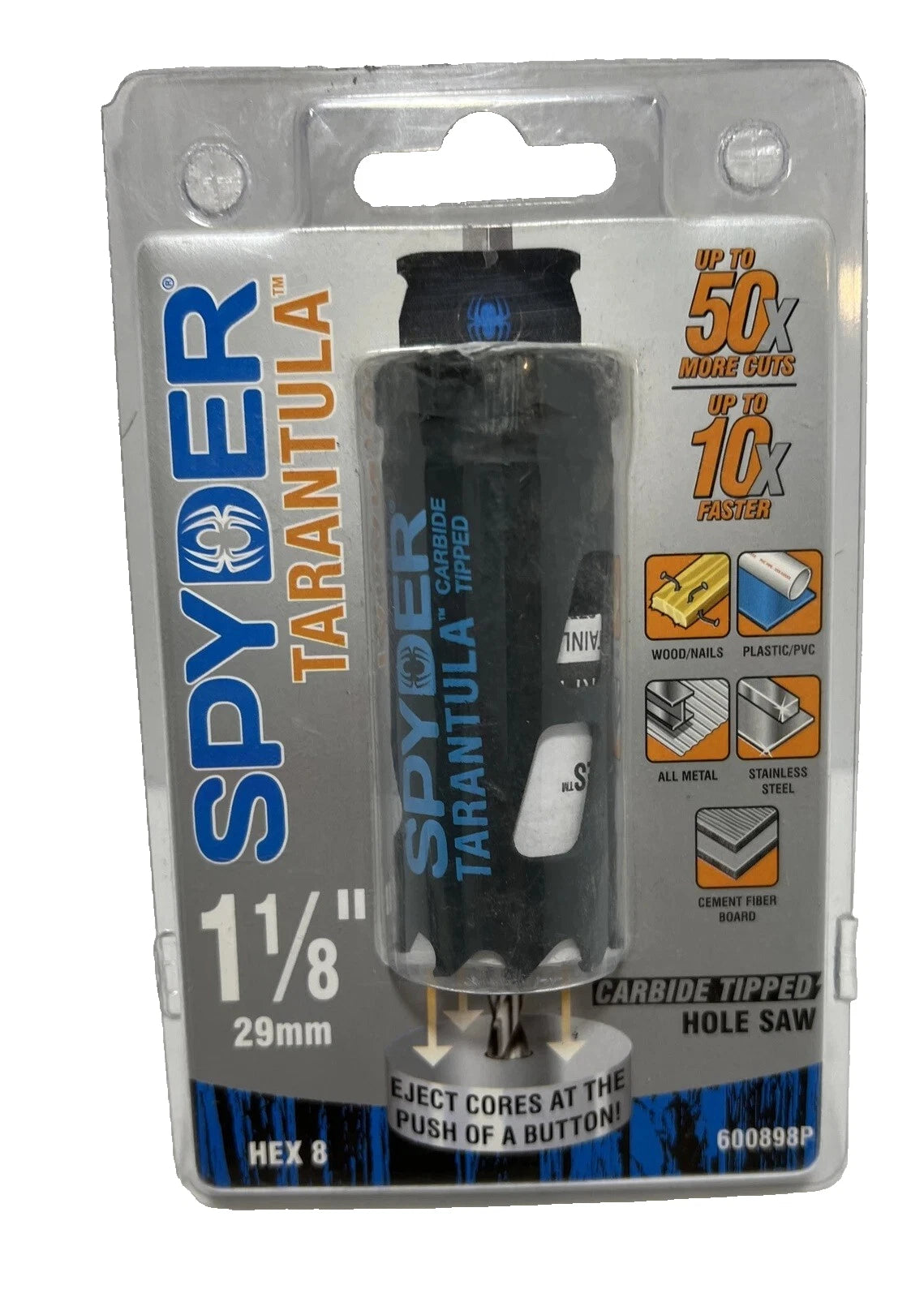 KNACK - Spyder Tarantula 1-1/8 In Carbide-Tipped Non-Arbored Hole Saw 600898P New