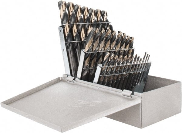 Triumph Twist Drill 1/16 to 1/2, 135° Point, High Speed Steel Maintenance Length Drill Bit Set