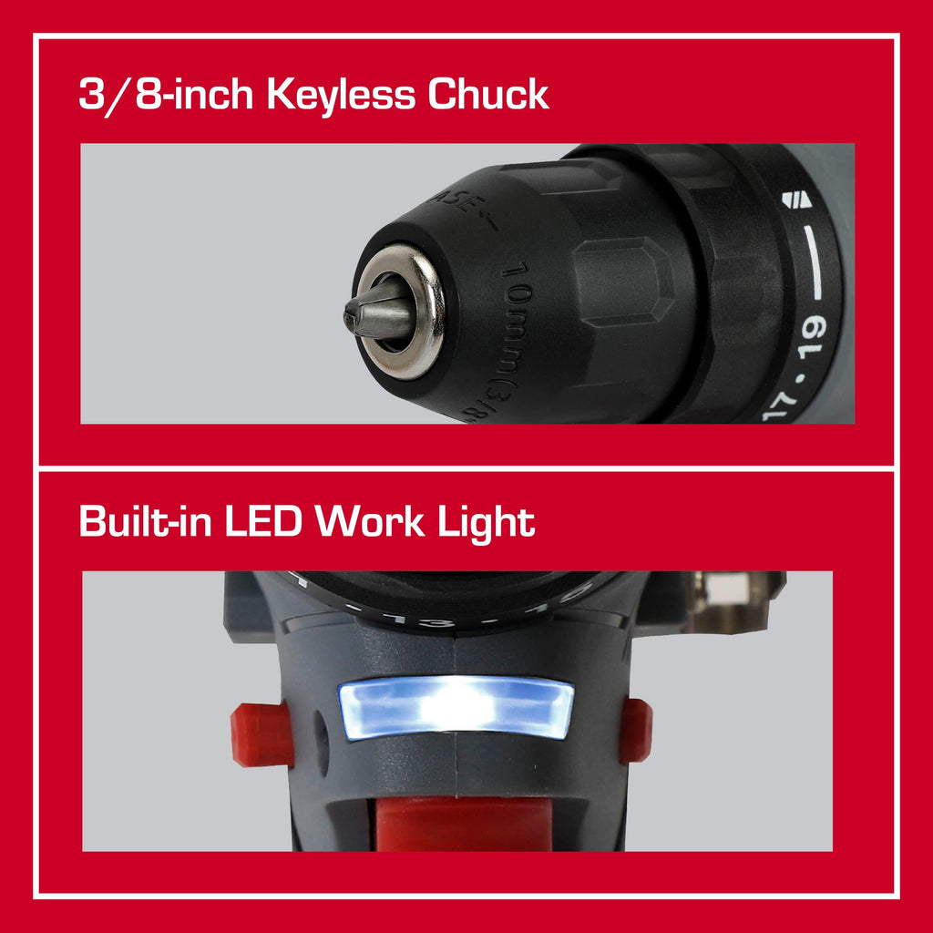 Hyper Tough 12V Brushless Cordless Drill Driver with 1.5Ah Battery