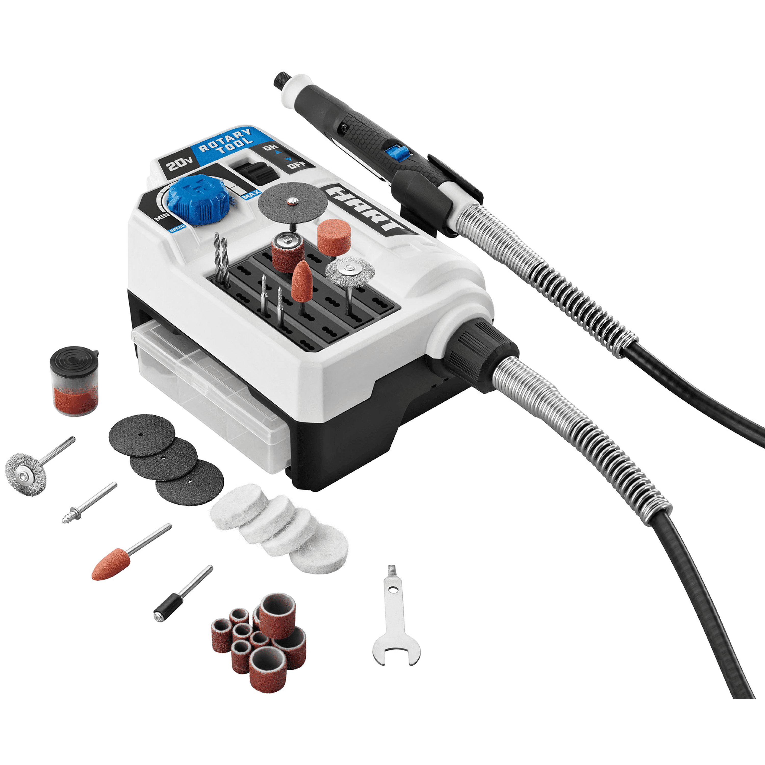 Open Box HART 20-Volt Cordless Rotary Tool with 33 Accessories (Battery Not Included)