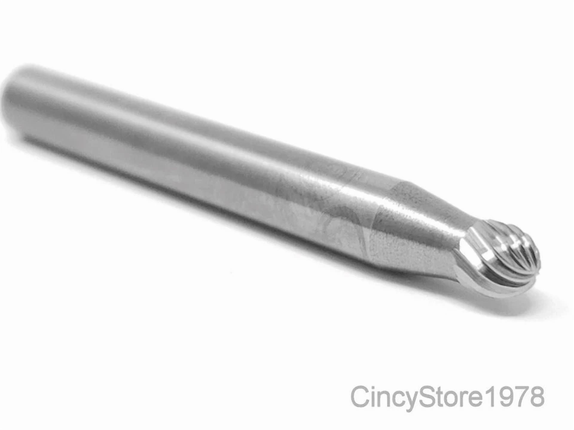 KLYNE - Sd14S Ball Shape 3/16 Carbide Burr Bur Tool Die Grinder Bit 1/4 Shank