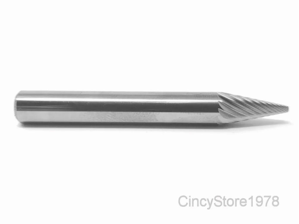KLYNE - Sm1S Cone Shape 1/4 Carbide Burr Bur Tool Die Grinder Bit 1/4 Shank New