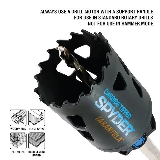 KNACK - Spyder Tarantula 1-1/8 In Carbide-Tipped Non-Arbored Hole Saw 600898P New