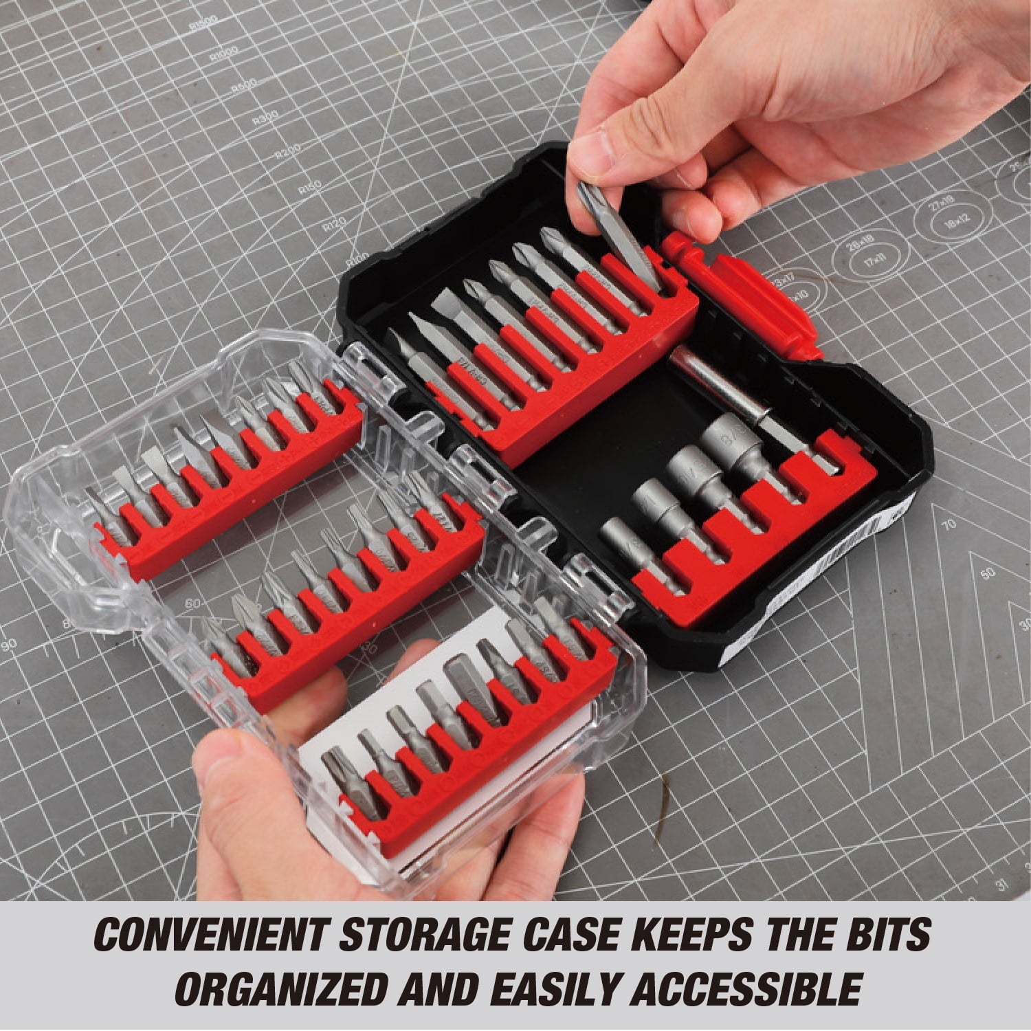 Hyper Tough 37-Piece Screwdriver Bit Set in Click Fit Case