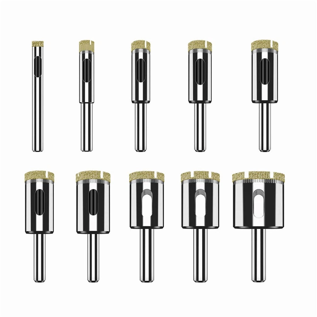 10Pcs Diamond Hole Saw Drill Bit Set 6-30Mm Maker Cutter Glass Ceramic Tile