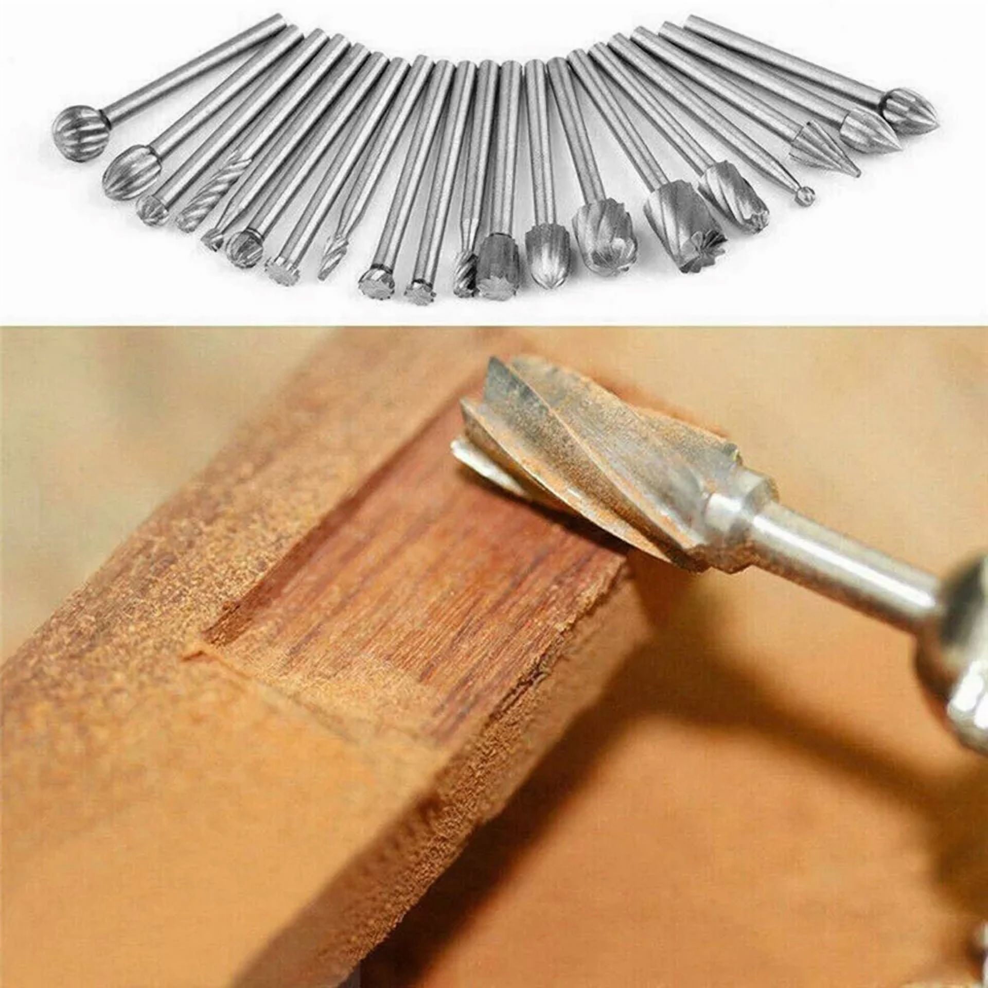20Pc Diamond Burr Bits Drill Set Rotary Multi Tool Accessories Kit For Dremel Us
