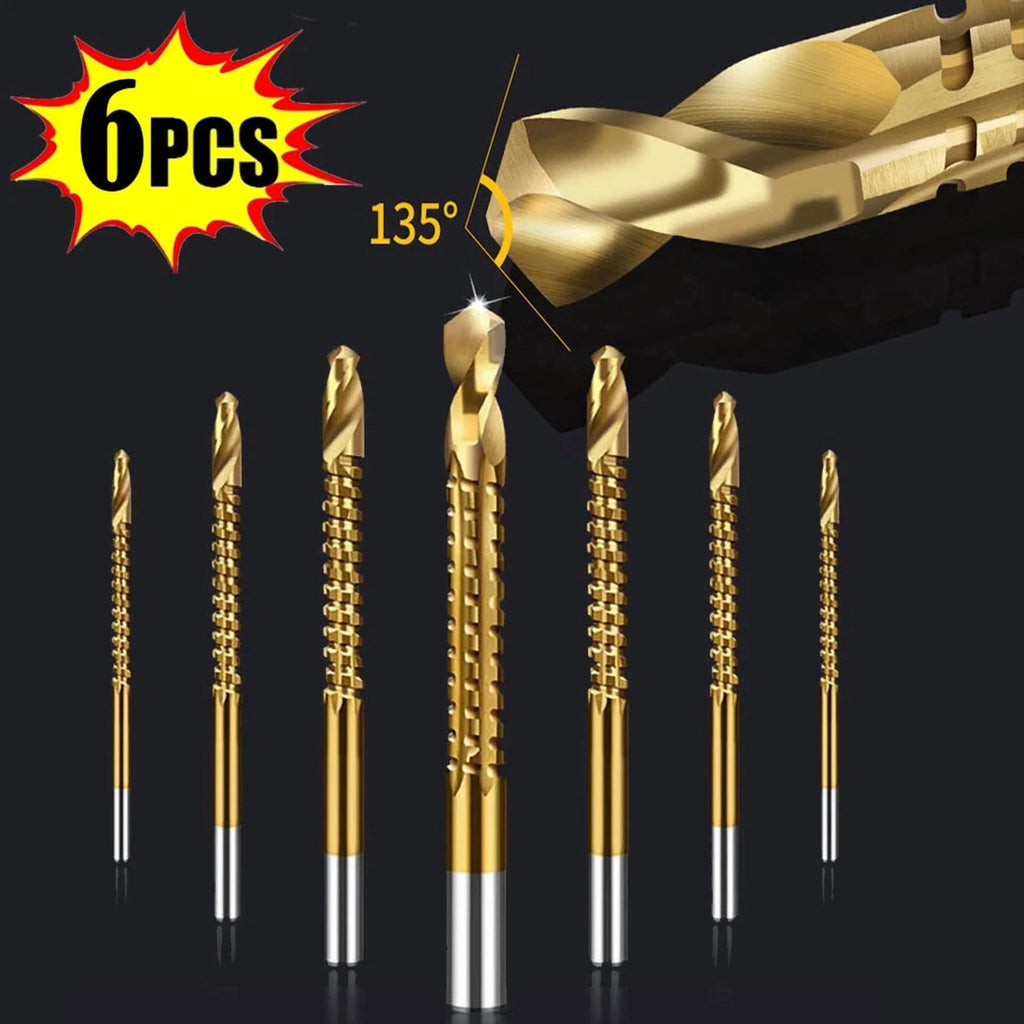 6Pc Twist Drill Bit Set Power Tool Accessories Screw Holes For Wood Metal 20%Off