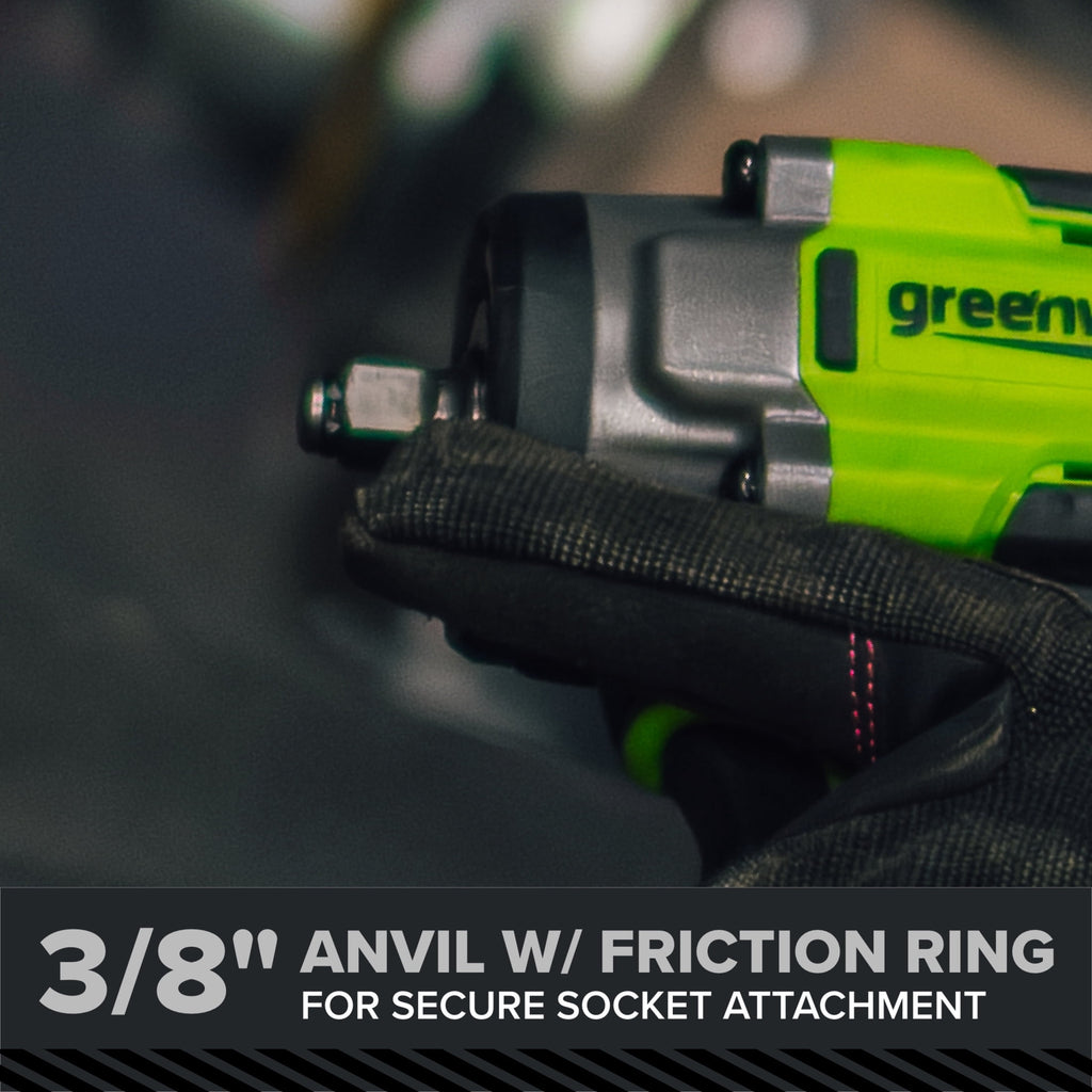 Greenworks Pro PowerAll 24V Brushless 400 ft-lb Breakaway Torque 3/8 Impact Wrench, Tool Only, IW5370A1