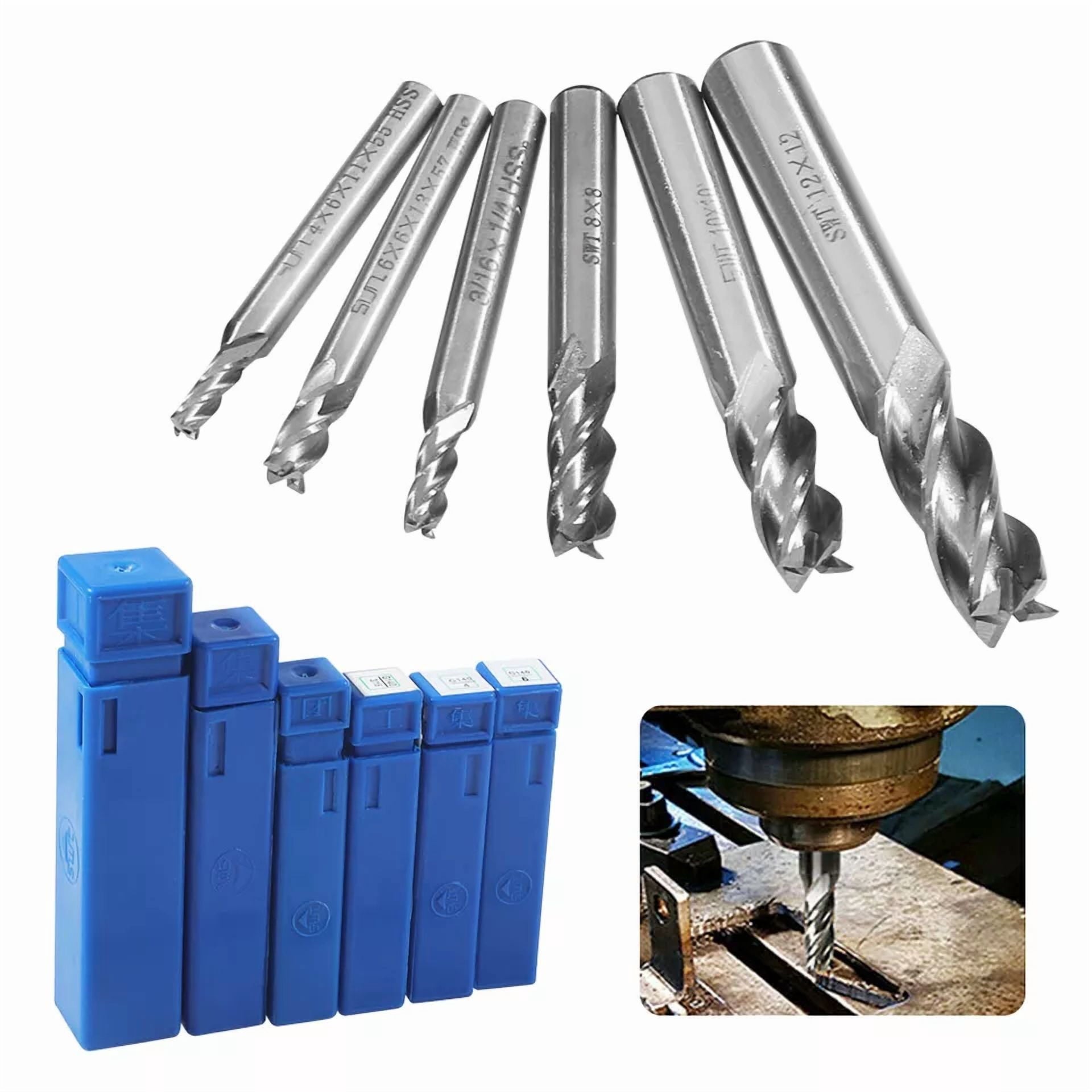 KNACK - 6 Hss Steel End Mill Cutter Shank Drill Bit 1/6 1/4 1/3 2/51/21/135