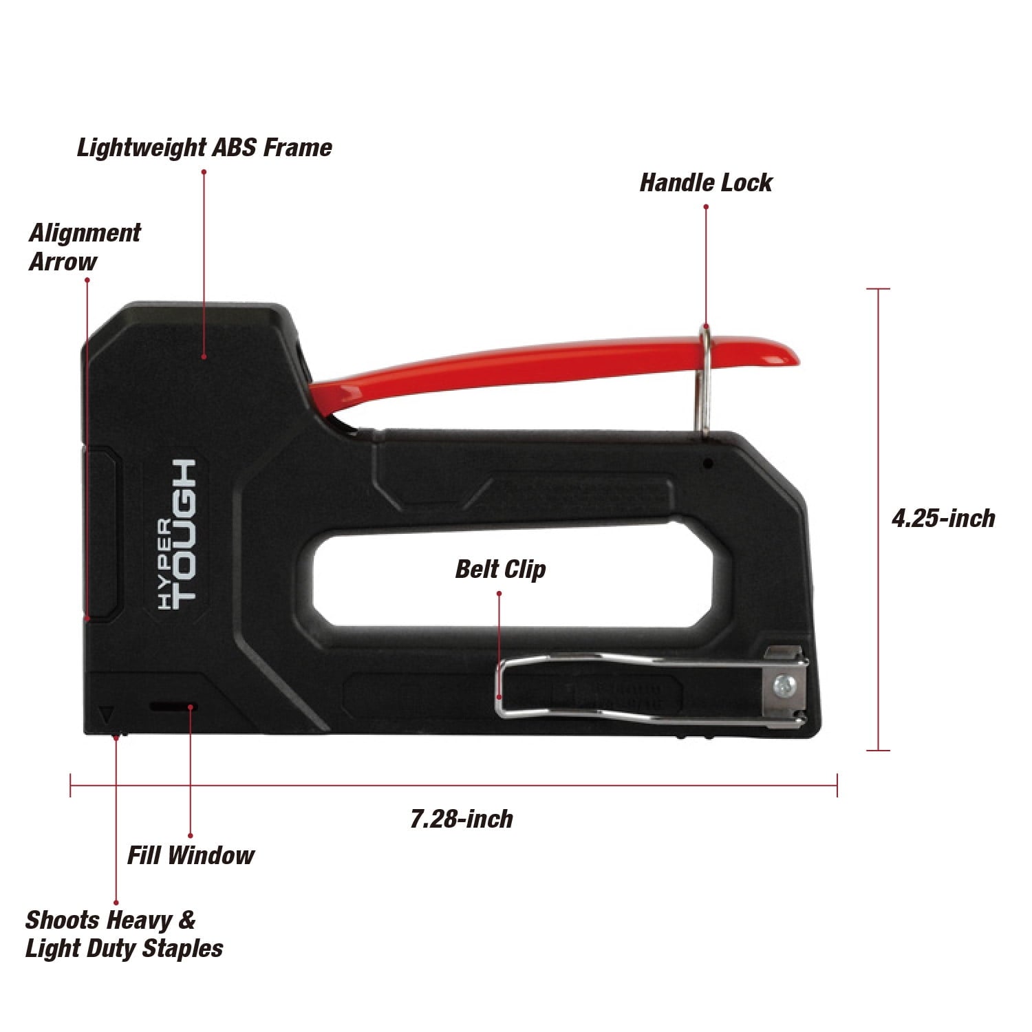 Hyper Tough Staple Gun for Heavy & Light Duty Staples