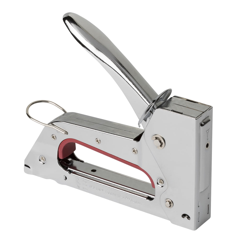 Arrow JT27 Light-Duty Chrome Finish Manual Staple Gun with Bottom Load and Handle Lock