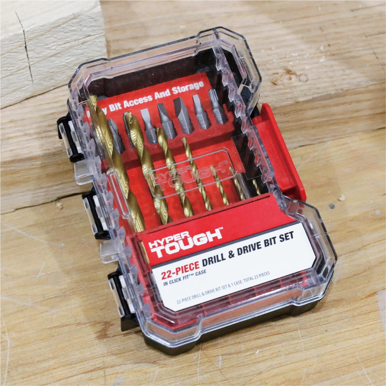 Hyper Tough 22-Piece Drill & Drive Set in Click Fit? Case