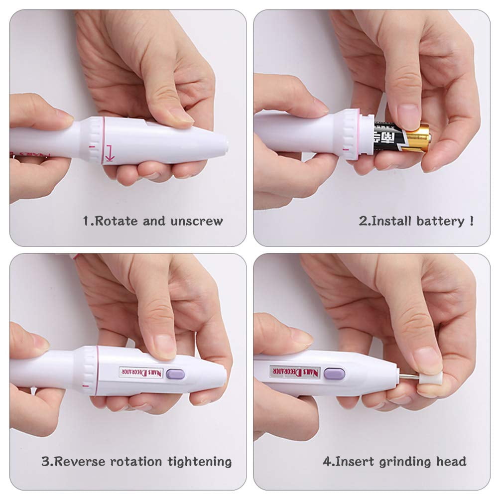 SNNROO 5-in-1 Electric Manicure Set, Nail Drill File Grinder Grooming Kit,Callus Remover Nail Buffer Polisher Nail Art Pedicure Kit for Home Salon,White