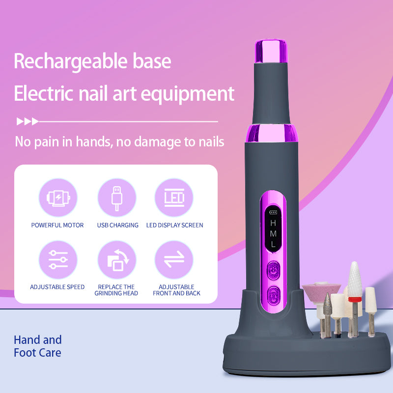 Electric Nail Drill Kit,Cordless Nail Drill for Acrylic Nails with 12 Drill Bits & Wireless Charging Base,High Torque Doxiry for Acrylic Nail Removal,Gray