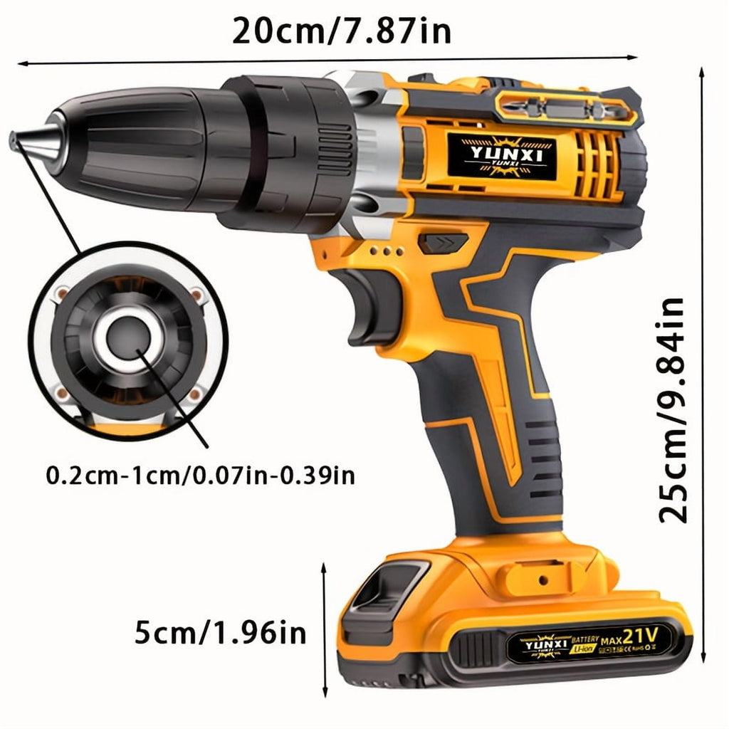 DGB Cordless Electric Drill Driver Kit, Lithium-Ion Battery Powered, 2-Speed for Home Improvement and Repairs, Compact and Portable