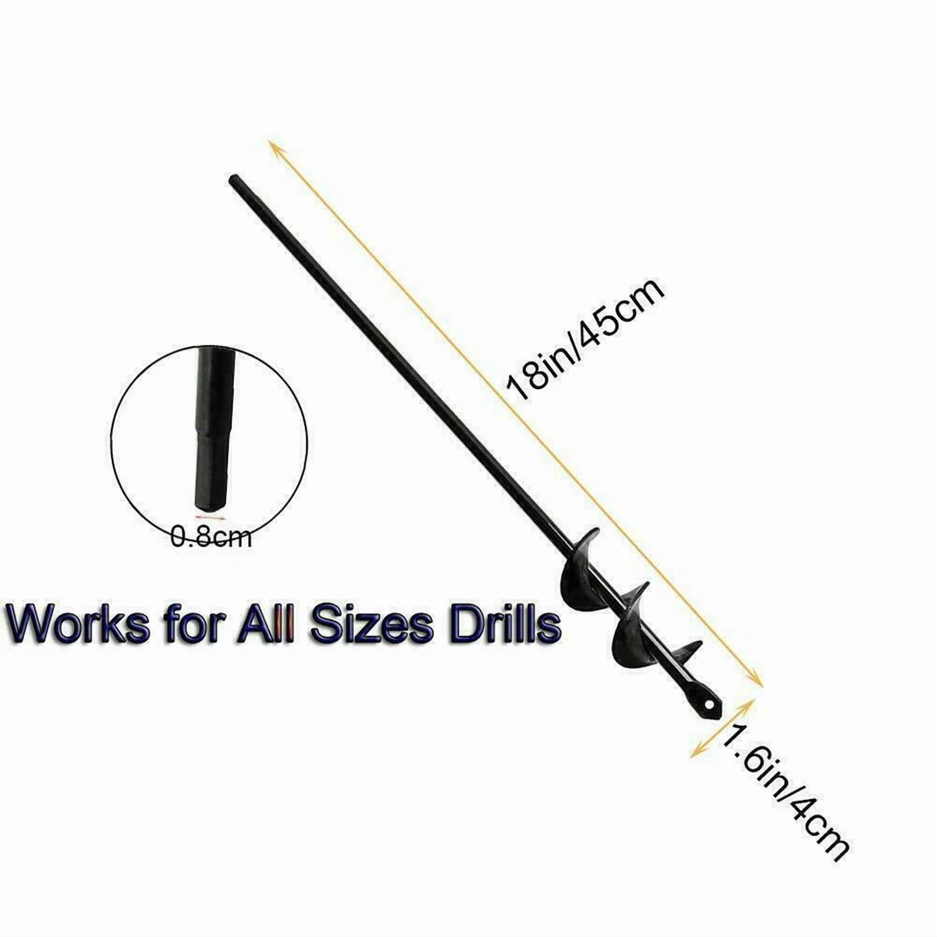 PURELY- 18 Planting Auger Spiral Hole Drill Bit Garden Soil Yard Earth Bulb Hole Digger