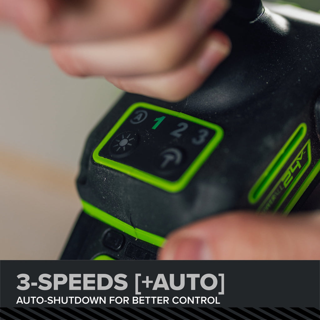 Greenworks Pro PowerAll 24V Brushless 2200 In-lb Impact Driver, 2Ah USB-C Battery, 65W Charger and Cable, ID5250A2