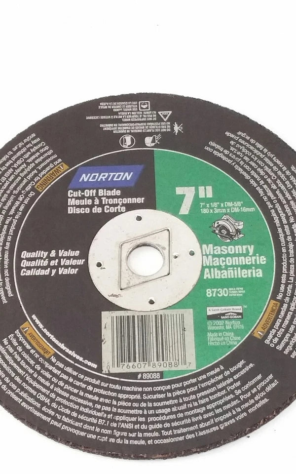 KNACK - Norton Masonry Cut-Off Blade 7 X1/8 X 5/8 8730 Cement Lot Of 2