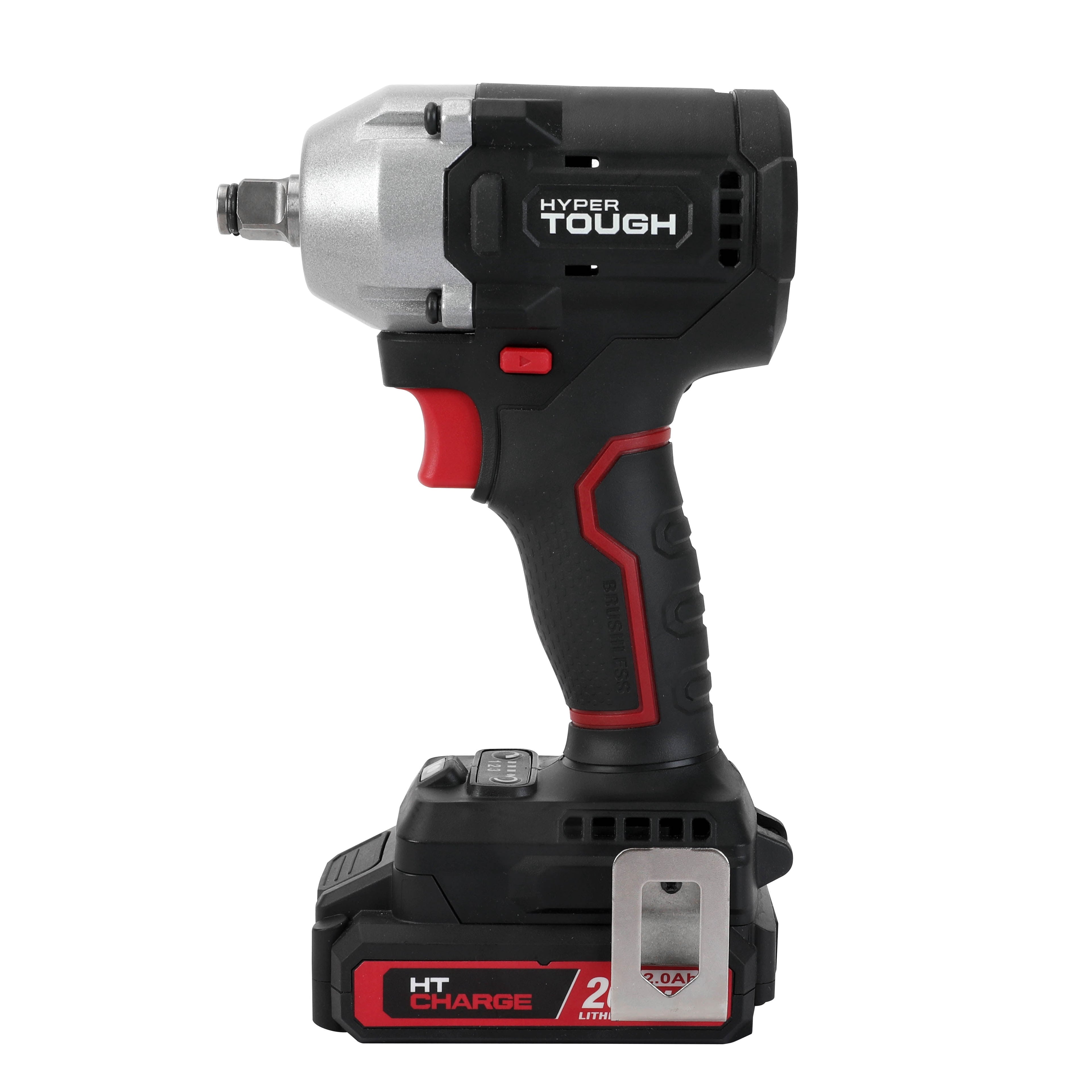 Open Box Hyper Tough 20V Brushless 1/2-inch Impact Wrench, Battery & Charging Cable