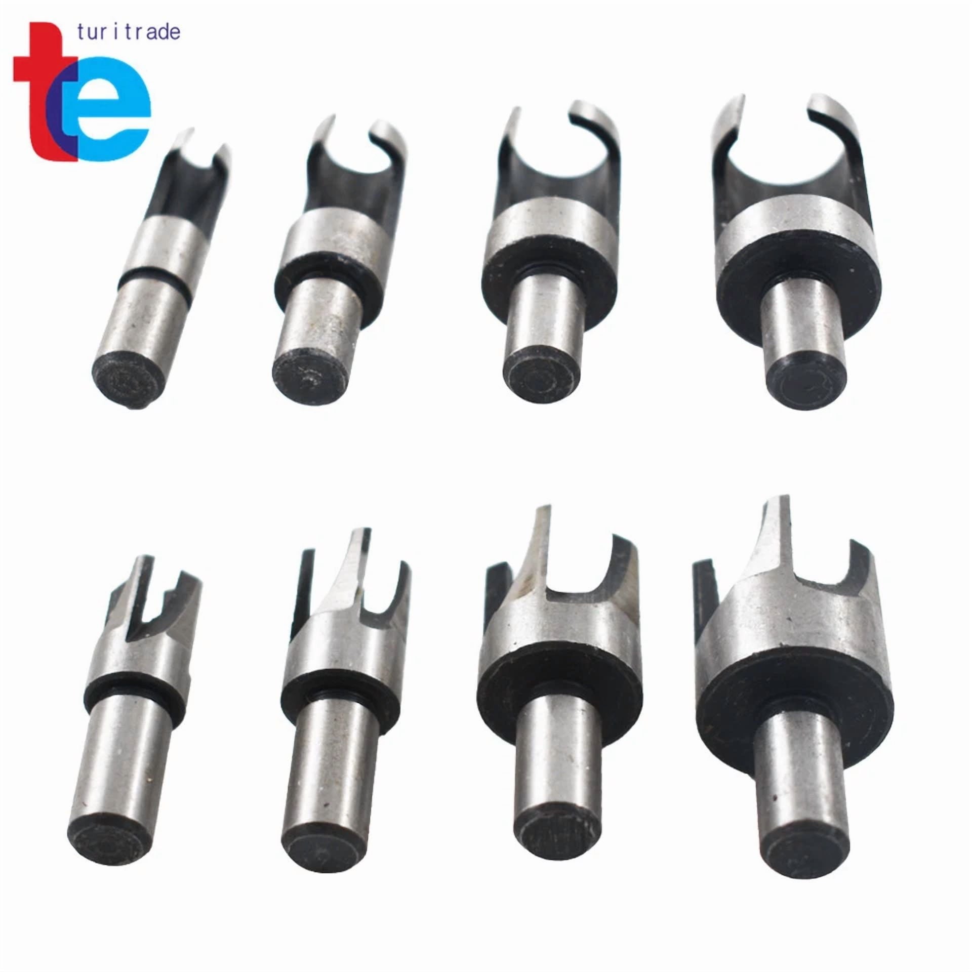 Carbon Steel Wood Plug Hole Cutter Dowel Maker Cutting Shank Drill Bit Set 8 Pcs