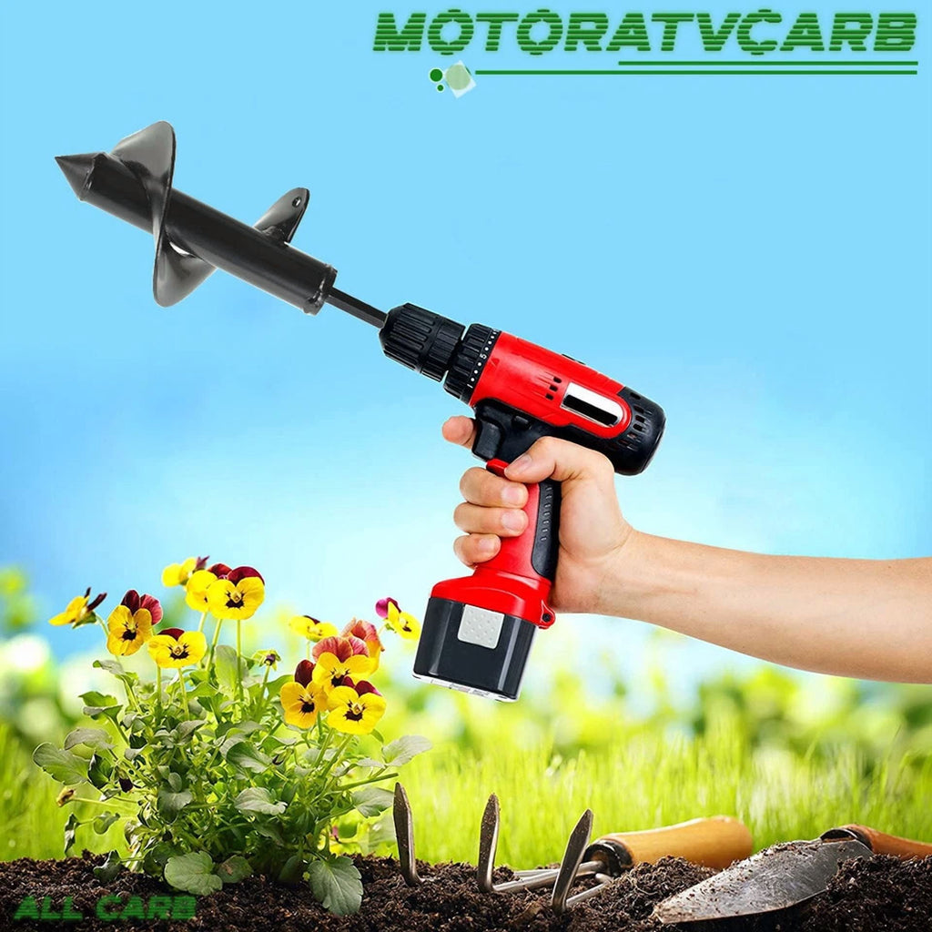 PURELY- All-Carb 3In × 7In Auger Drill Bit Garden Plant Flower Bulb Rapid Planter Spiral