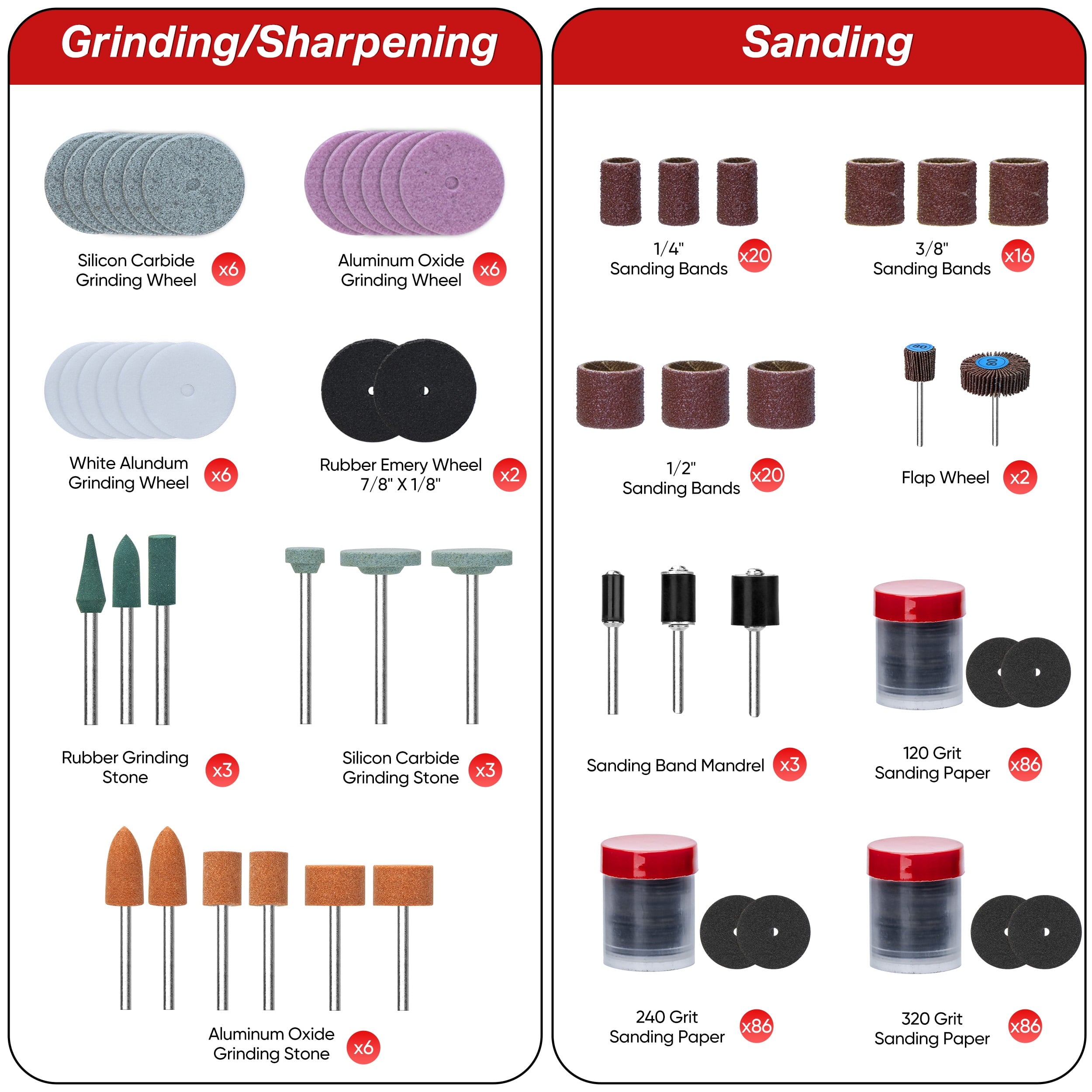 SHALL 508 Pcs Rotary Tool Accessories Kit, Rotary Tool Attachments with Carrying Case, Universal Rotary Tool Bits for Sanding, Cutting, Grinding, Drilling, Carving, Engraving, Polishing, Cleaning