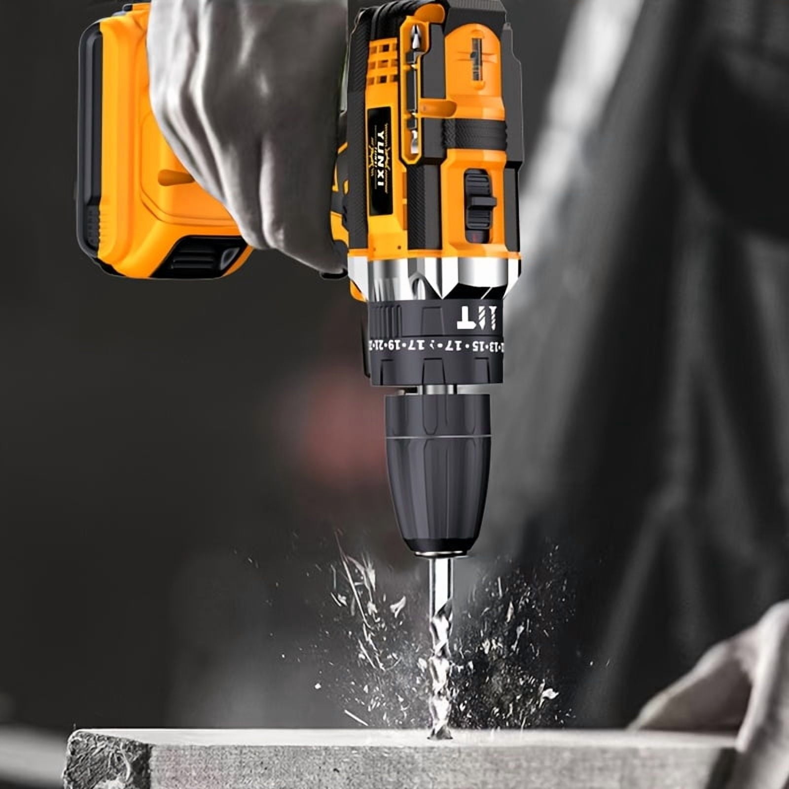 DGB Cordless Electric Drill Driver Kit, Lithium-Ion Battery Powered, 2-Speed for Home Improvement and Repairs, Compact and Portable