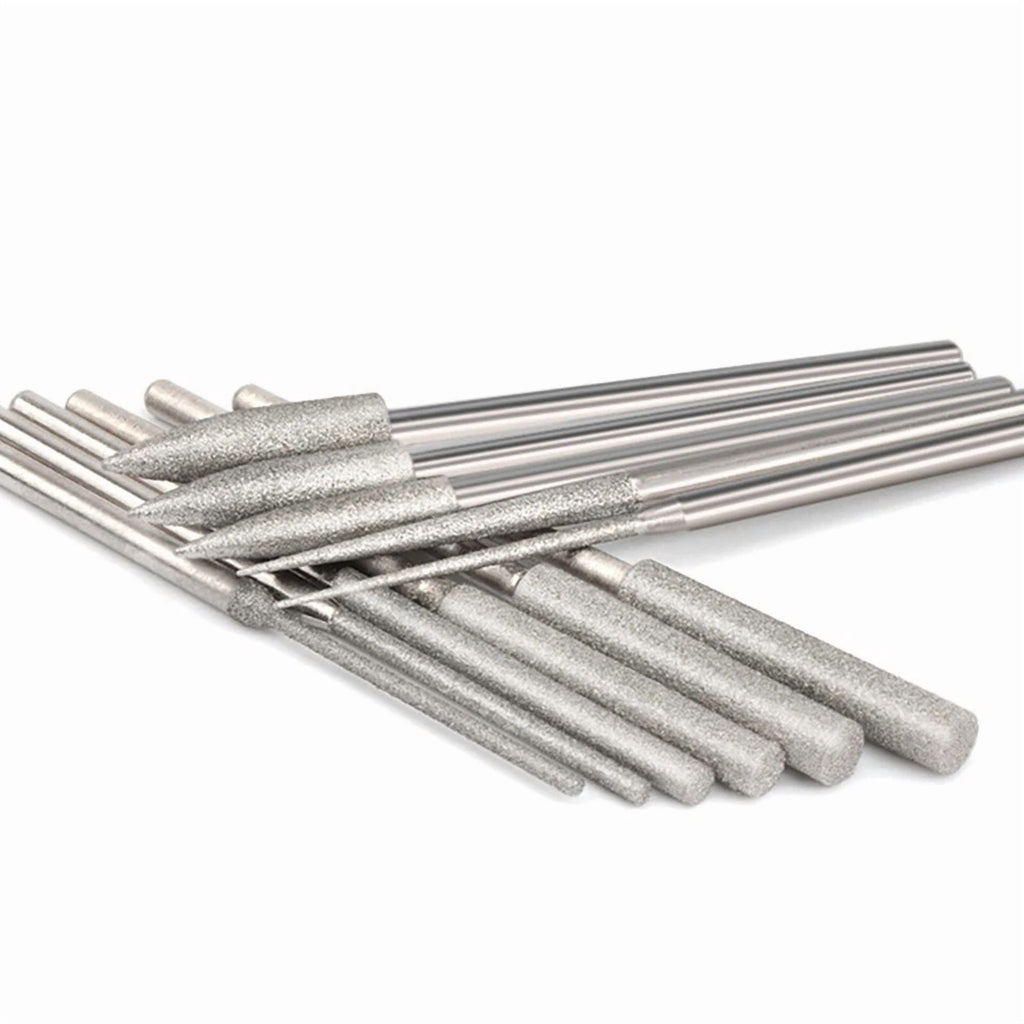 11Pcs 1/8 Carbide Steel Diamond Burr Bits Grinding Rotary Tools Accessories
