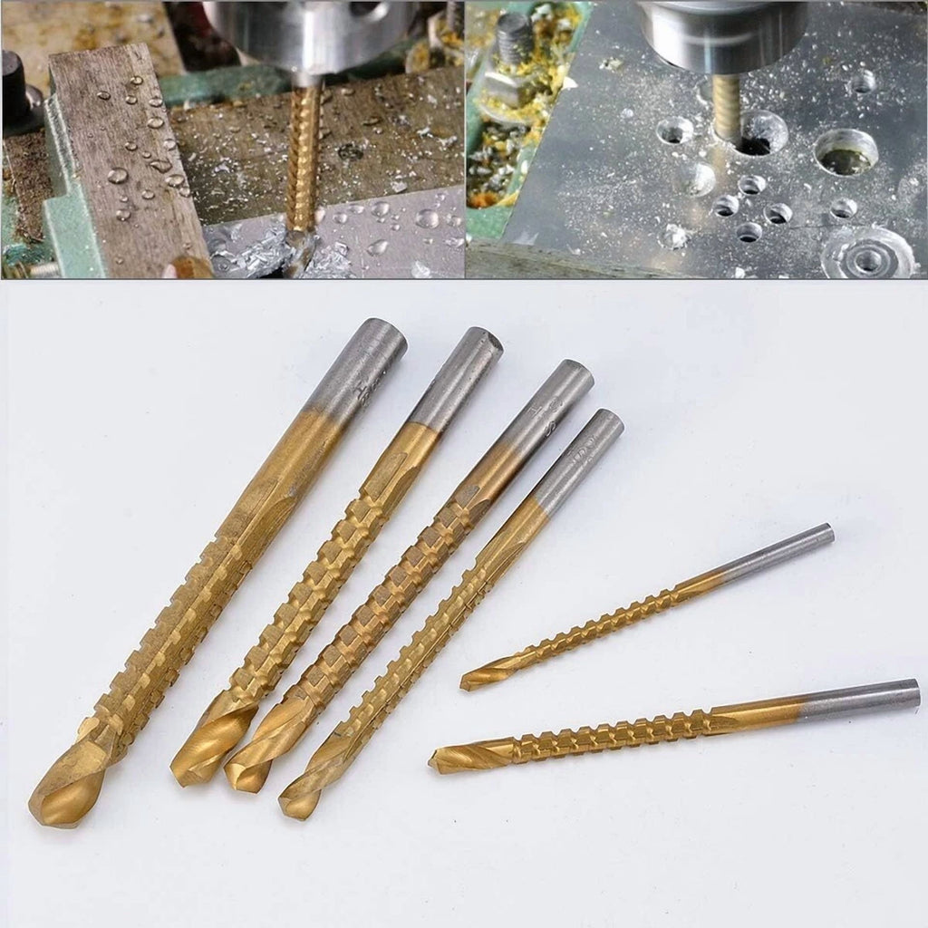 6Pcs Twist Drill Bit Set Power Tool Accessories Screw Holes For Wood Metal Us