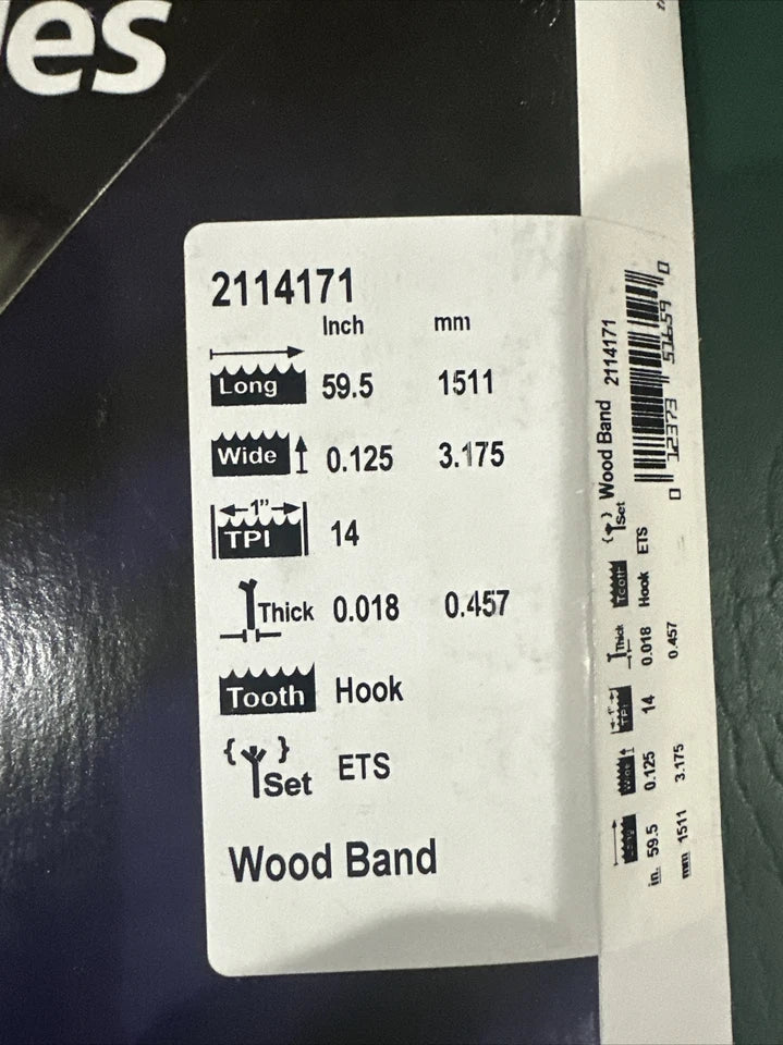 KLYNE - Olson Wb51659Db 14 Tpi Bench Top Band Saw Blade 1/2 X 1/8 In.
