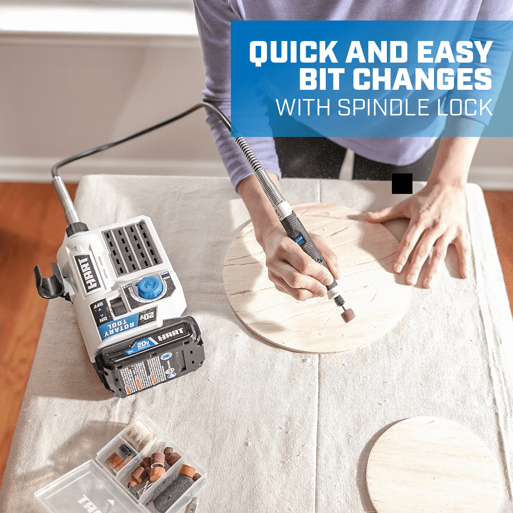 Open Box HART 20-Volt Cordless Rotary Tool with 33 Accessories (Battery Not Included)