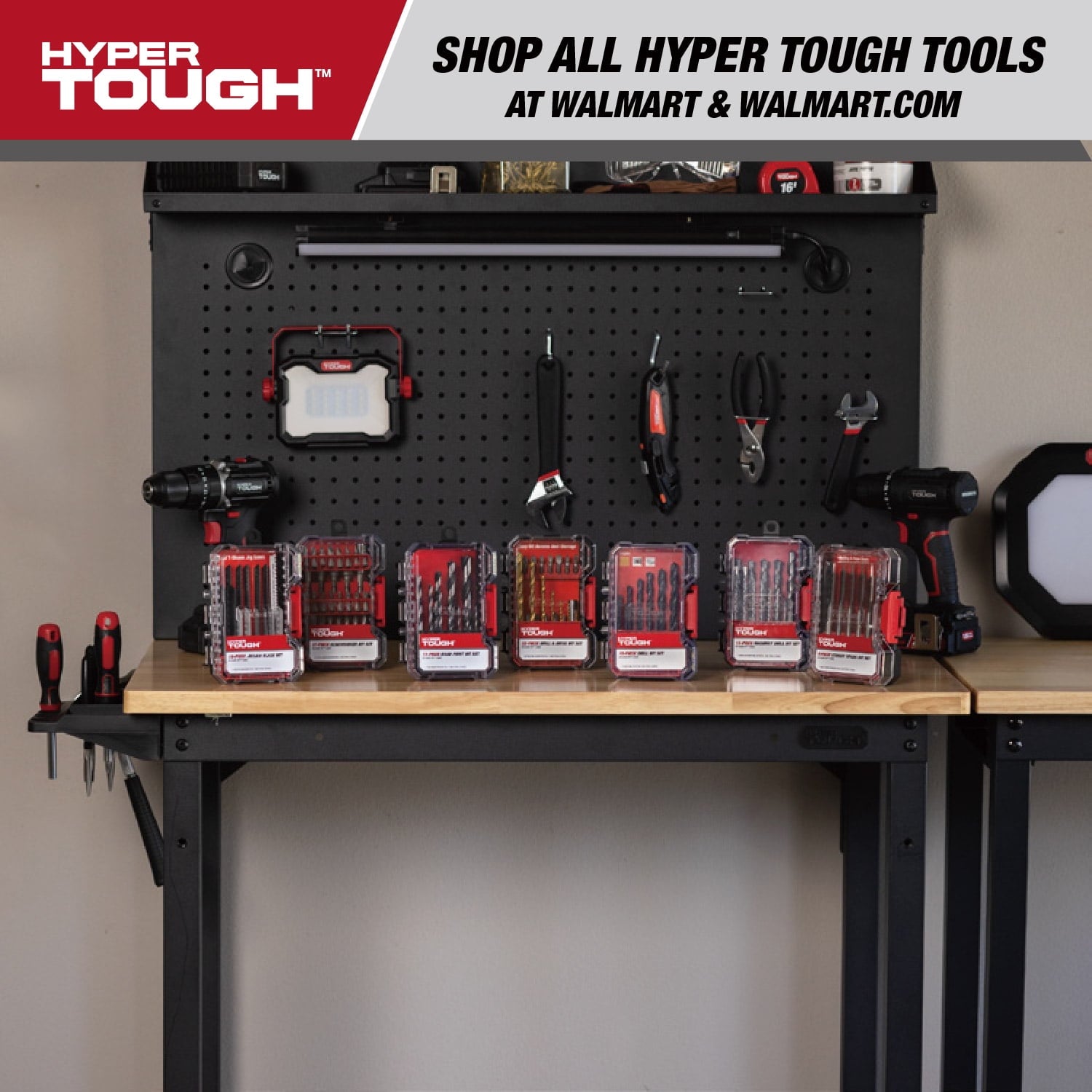 Hyper Tough 11-Piece Brad Point Bit Set in Click Fit Case