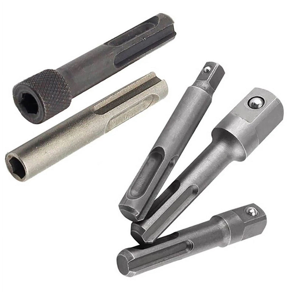 KNACK - 5Pcs/Set Sds Plus 1/4 Hex Socket Driver Tool Screwdriver Bit Chuck Adaptor Bar